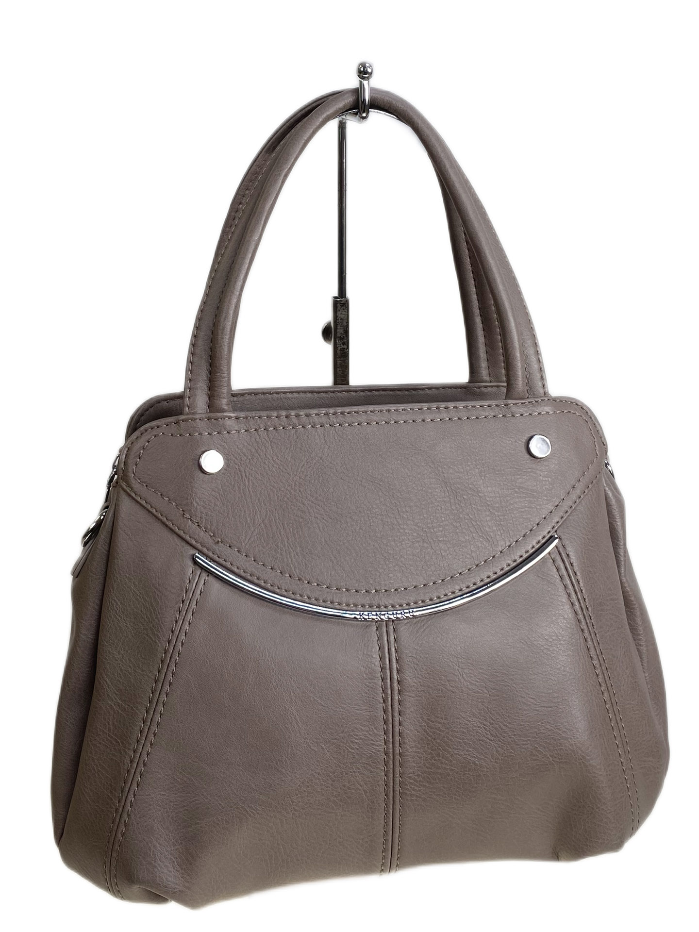 На фото 1 - Женская сумка из искусственной кожи, цвет пыльная роза