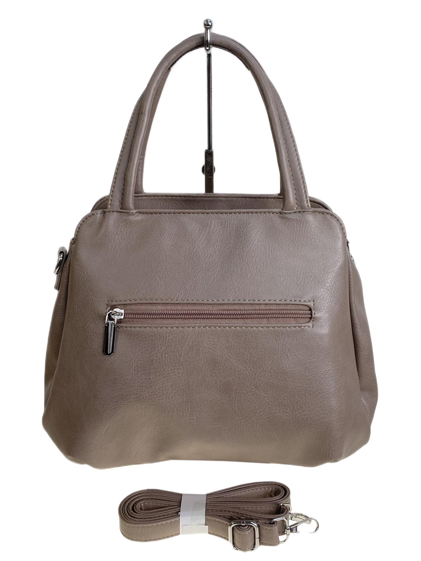 На фото 2 - Женская сумка из искусственной кожи, цвет пыльная роза