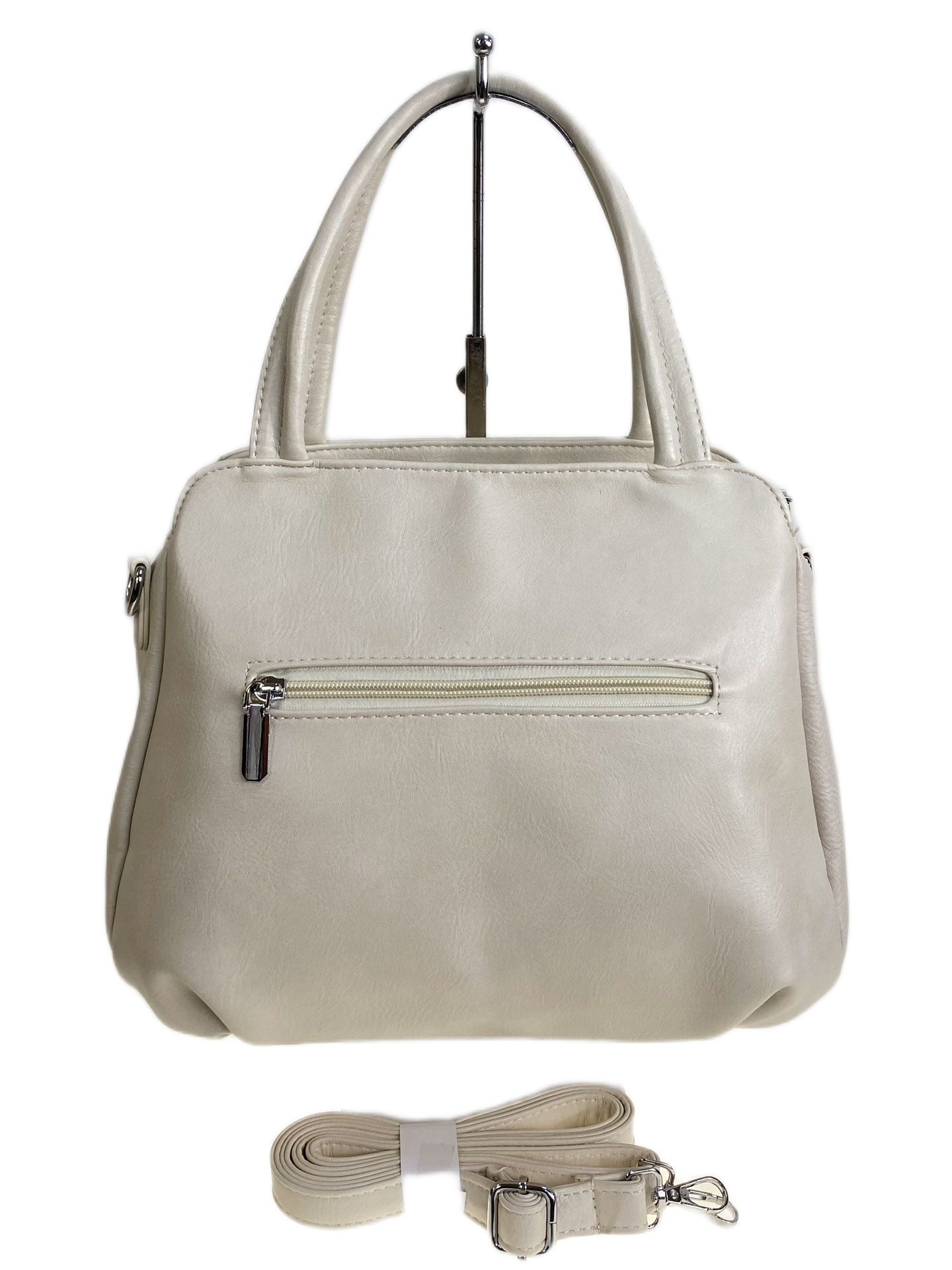 На фото 2 - Женская сумка из искусственной кожи, цвет молочный