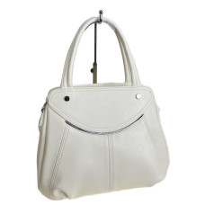 На фото 1 - Женская сумка из искусственной кожи, цвет белый