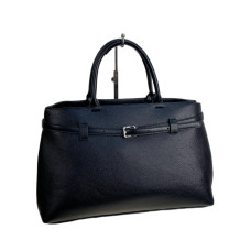 На фото 1 - Женская сумка из искусственной кожи, цвет черный