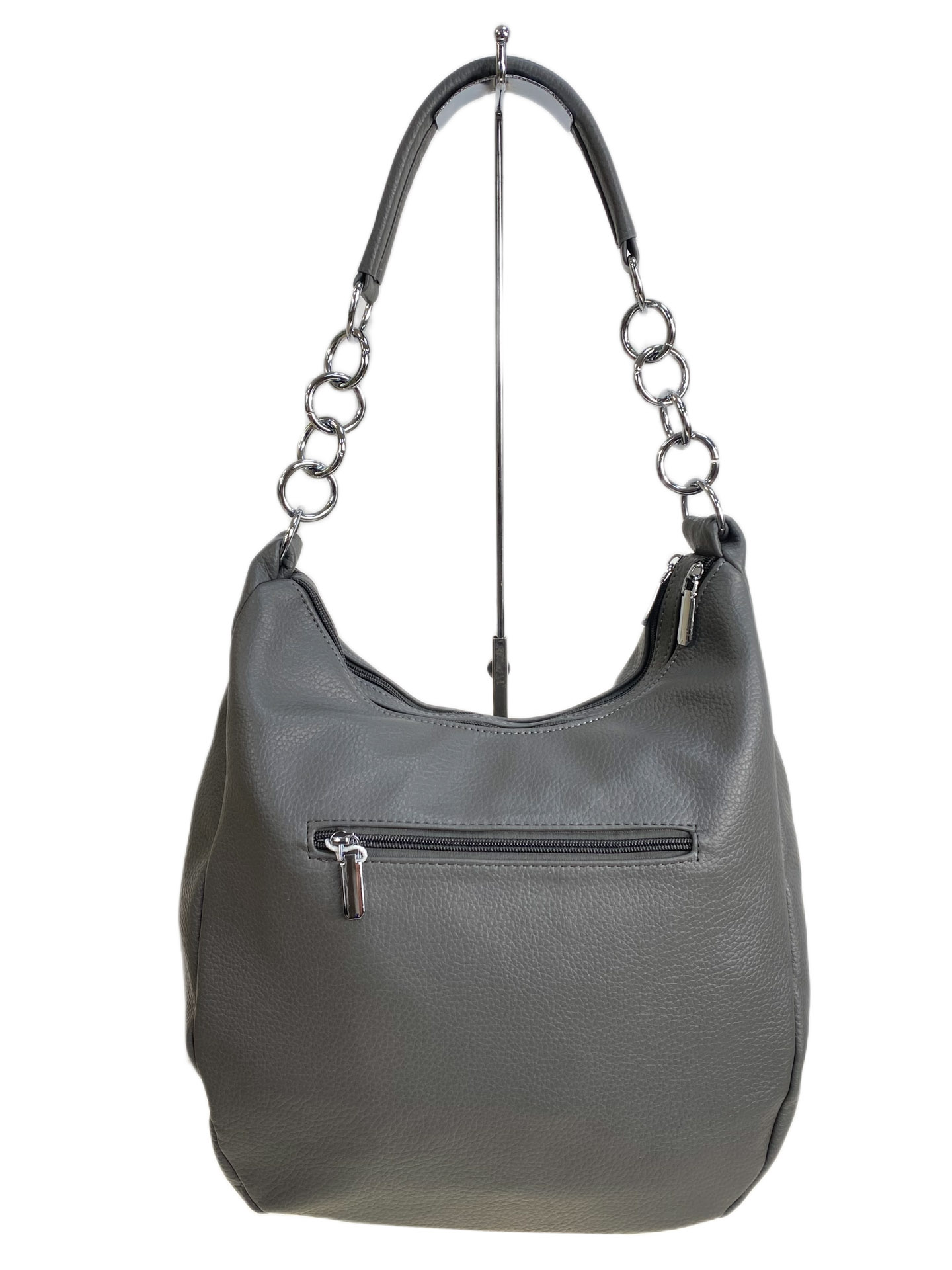 На фото 2 - Женская сумка из искусственной кожи, цвет серый