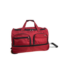 На фото 1 - Сумка дорожная на колесах c выдвижной ручкой, цвет красный На фото 1 - Сумка дорожная на колесах c выдвижной ручкой, цвет красный