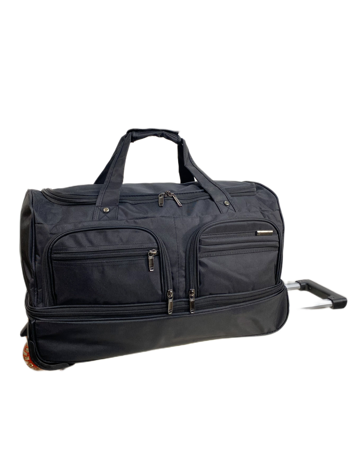 На фото 1 - Сумка дорожная на колесах c выдвижной ручкой, цвет черный