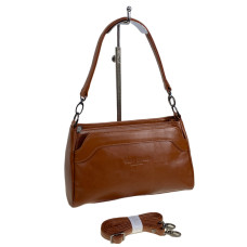 На фото 1 - Женская сумка из натуральной кожи, цвет  коричнево-рыжий