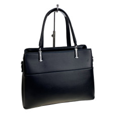 На фото 1 - Женская сумка из искусственной кожи, цвет черный На фото 1 - Женская сумка из искусственной кожи, цвет черный