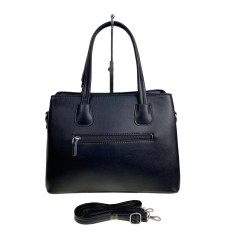 На фото 2 - Женская сумка из искусственной кожи, цвет черный На фото 2 - Женская сумка из искусственной кожи, цвет черный