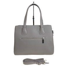 На фото 2 - Женская сумка из искусственной кожи, цвет  светло серый