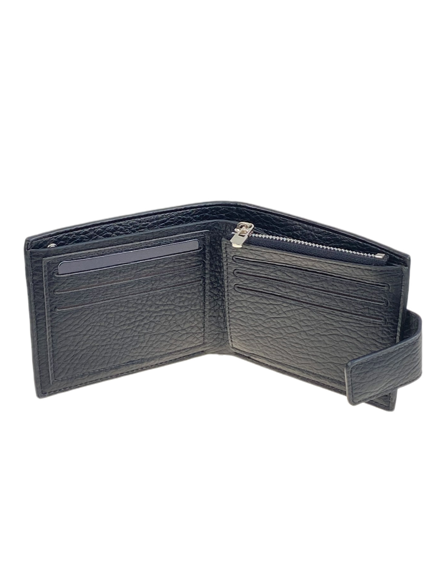 На фото 2 - Мужское  портмоне  из натуральной кожи,  цвет  черный