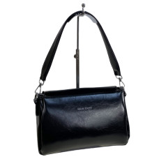 На фото 1 - Женская сумка из искусственной кожи, цвет черный