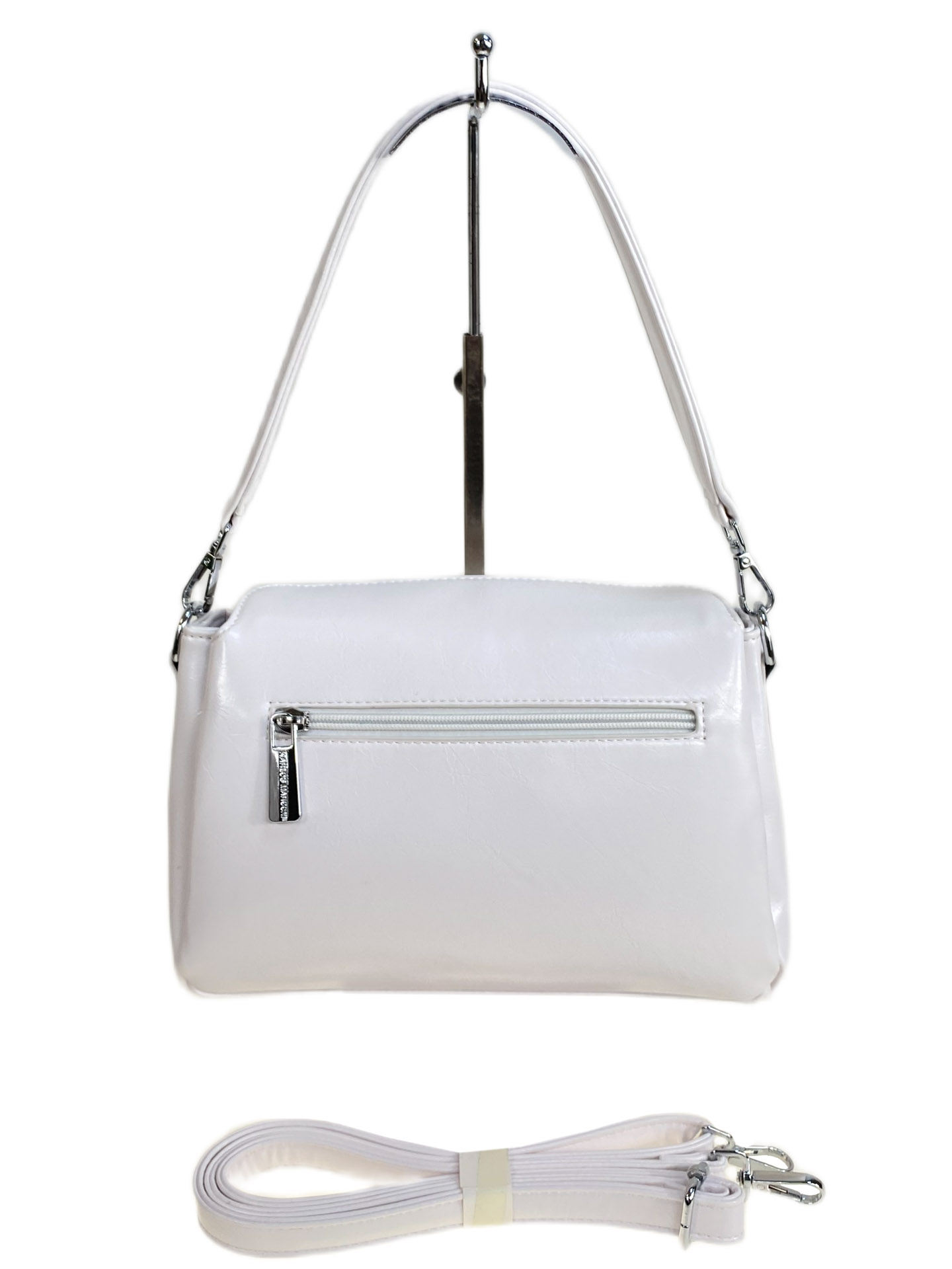 На фото 2 - Женская сумка из искусственной кожи, цвет белый