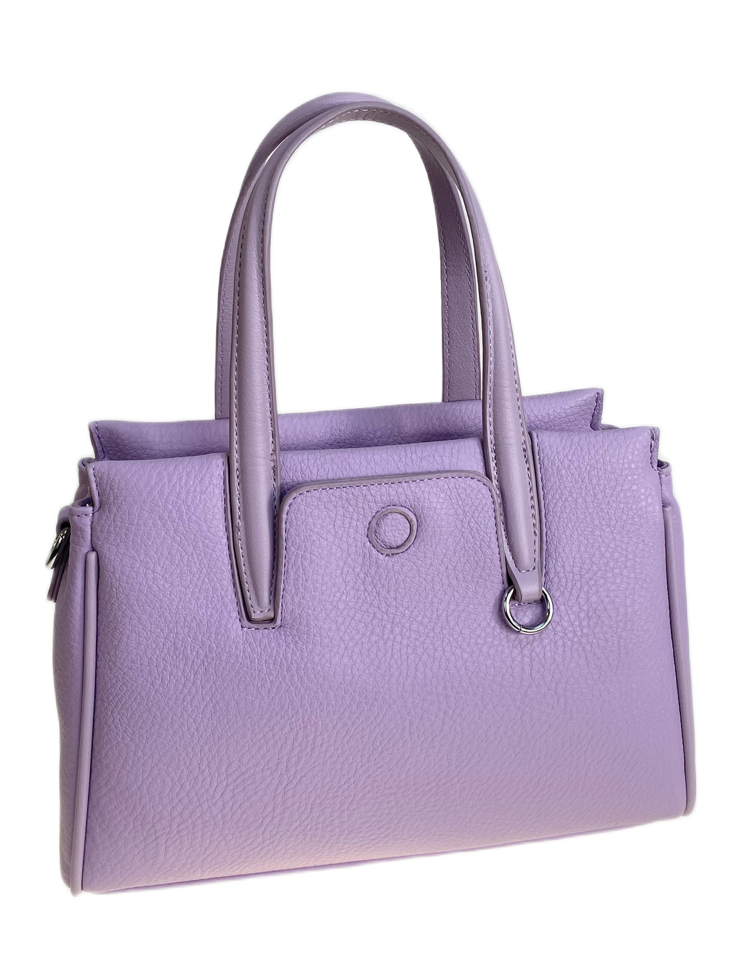 На фото 1 - Женская сумка из искусственной кожи, цвет сиреневый