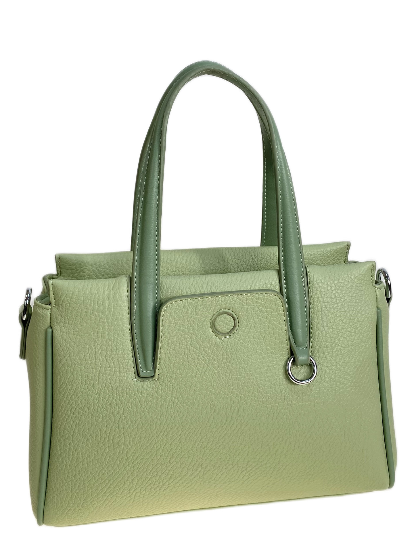 На фото 1 - Женская сумка из искусственной кожи, цвет зеленый