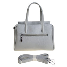 На фото 2 - Женская сумка из искусственной кожи, цвет серо-белый На фото 2 - Женская сумка из искусственной кожи, цвет серо-белый