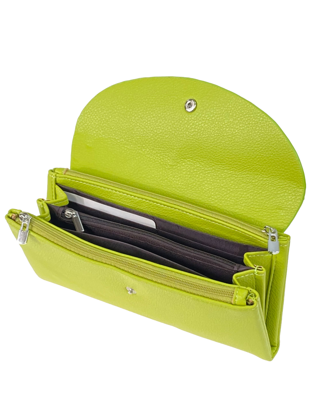 На фото 2 - Женское портмоне из искусственной кожи, цвет зеленый