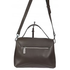 На фото 3 - Кожаная женская сумка satchel, цвет графит На фото 3 - Кожаная женская сумка satchel, цвет графит