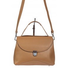 На фото 2 - Кожаная женская сумка satchel, цвет светло-рыжий На фото 2 - Кожаная женская сумка satchel, цвет светло-рыжий