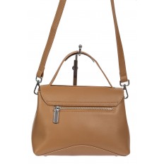 На фото 3 - Кожаная женская сумка satchel, цвет светло-рыжий На фото 3 - Кожаная женская сумка satchel, цвет светло-рыжий