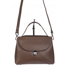 На фото 2 - Кожаная женская сумка satchel, цвет коричневый На фото 2 - Кожаная женская сумка satchel, цвет коричневый