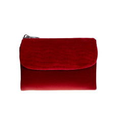 На фото 1 - Женский кошелёк  из натуральной кожи, цвет красный