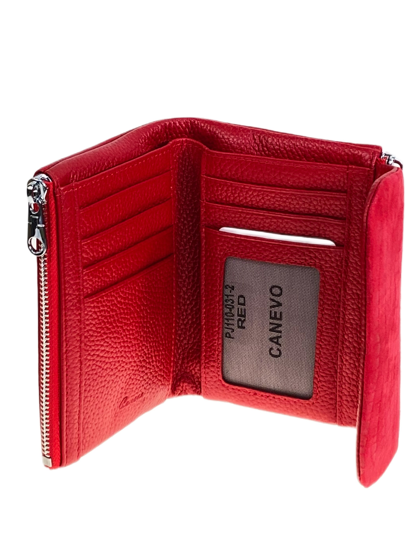 На фото 2 - Женский кошелёк  из натуральной кожи, цвет красный