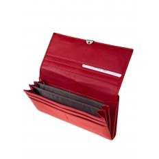 На фото 2 - Женский кошелек с фермуаром из искусственной кожи, цвет ярко красный