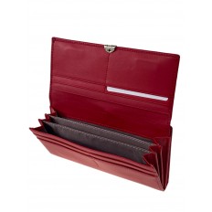 На фото 2 - Женский кошелек с фермуаром из искусственной кожи, цвет темно красный