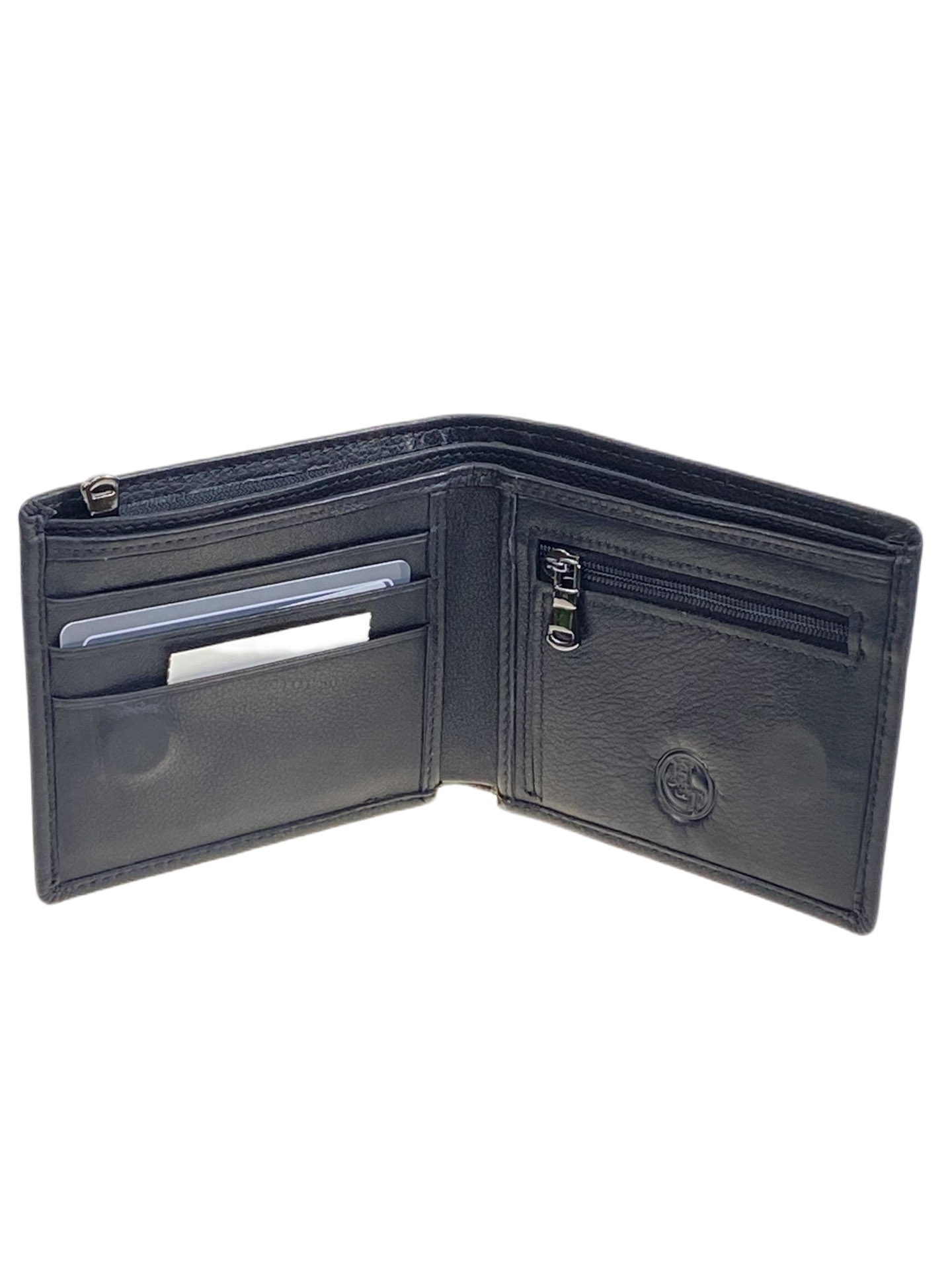 На фото 2 - Мужское  портмоне из натуральной кожи, цвет черный