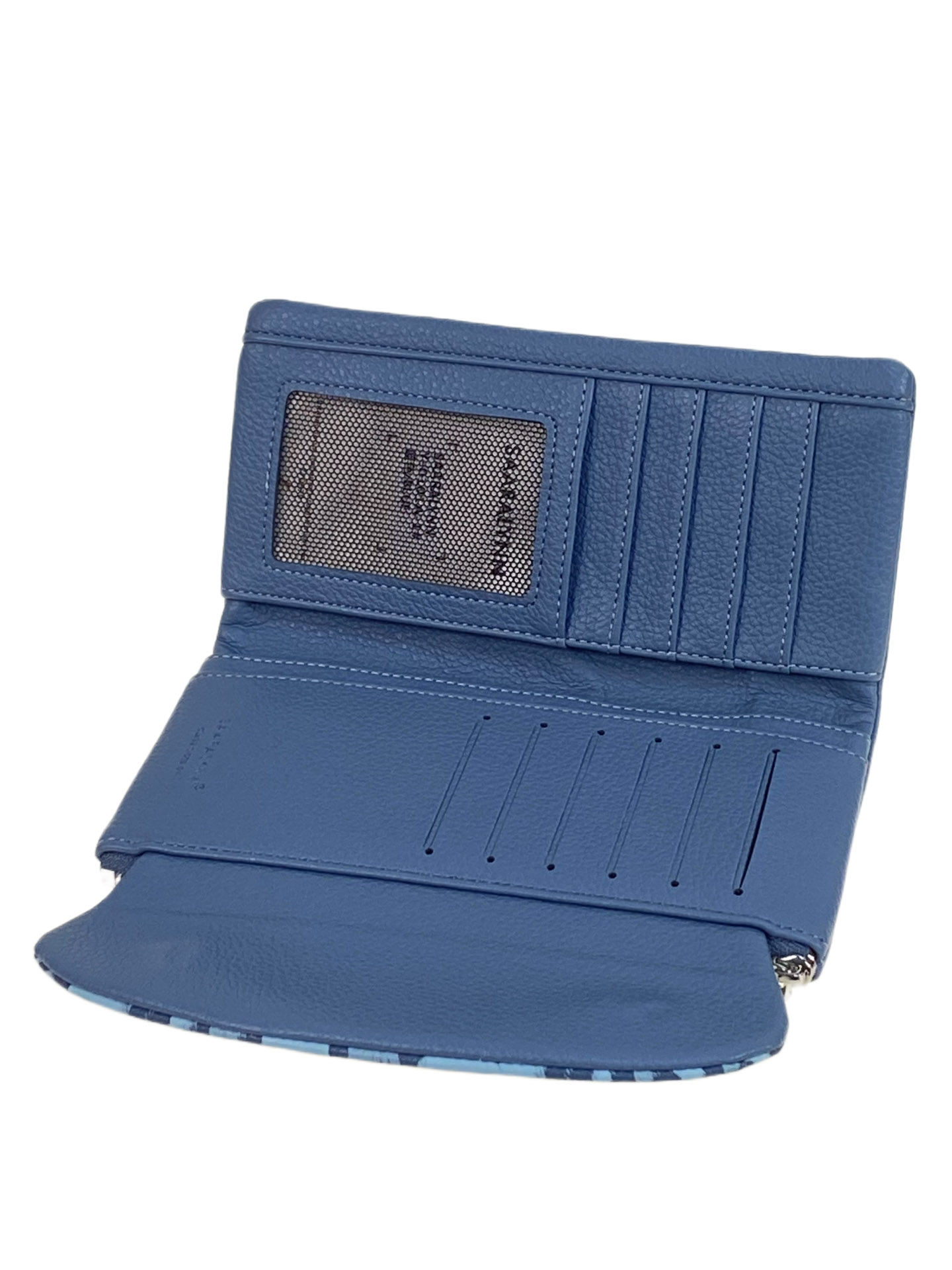 На фото 2 -  Женское портмоне из искусственной кожи, цвет синий