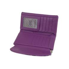 На фото 2 -  Женское портмоне из искусственной кожи, цвет фиолетовый