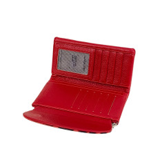 На фото 2 -  Женское портмоне из искусственной кожи, цвет красный